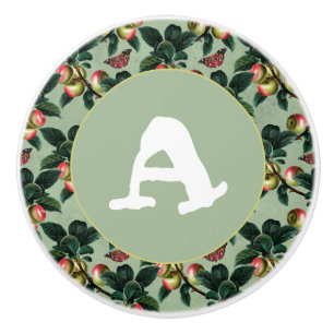 Pomo De Cerámica Personalizado verde grisáceo vintage