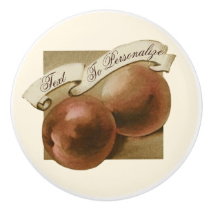Pomo De Cerámica Personalizado Viejo Colegio de Fruta Retro