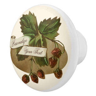 Pomo De Cerámica Personalizado Viejo Colegio de Fruta Retro de Fres