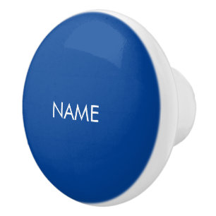 Pomo De Cerámica Personalizar con nombre, texto azul minimalista bl