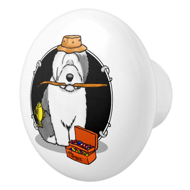 Pomo De Cerámica Pesca de perro perro perro de perro de perro de pe (Derecha)
