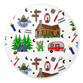 Pomo De Cerámica Pesca en camping de medio oeste