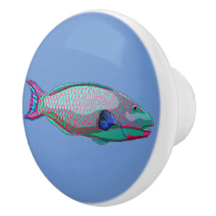 Pomo De Cerámica Pescado de loro