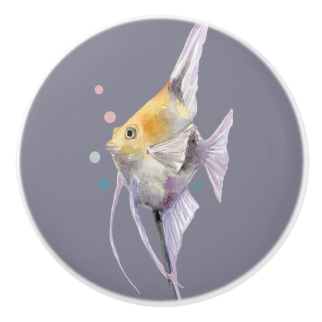 POMO DE CERÁMICA PESCADO TROPICAL, CASA DE PLAYA DE VACACIONES (Anverso)