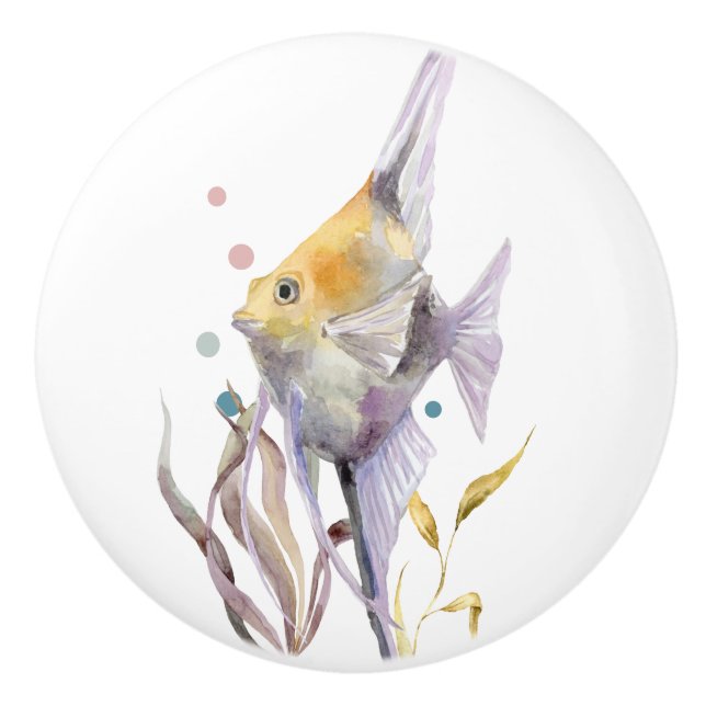 POMO DE CERÁMICA PESCADO TROPICAL DIVERTIDO, CASA DE PLAYA DE VACAC (Anverso)