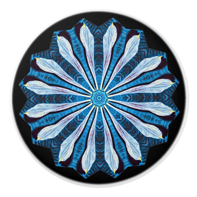 Pomo De Cerámica Petales azules (Anverso)