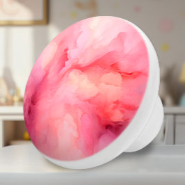 Pomo De Cerámica Petales de flor rosa suave