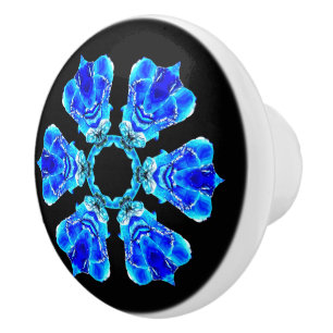 Pomo De Cerámica Pétalos azules