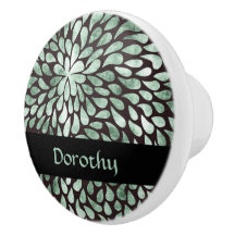 Pétalos verdes degradados sobre negro