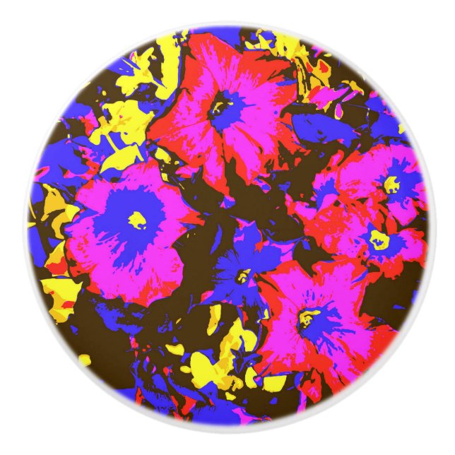 POMO DE CERÁMICA PETUNIA FLOWERS (Anverso)