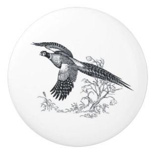 Pomo De Cerámica Pheasant Personalizado de anillo Knob cerámico