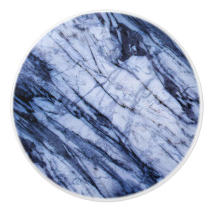 Pomo De Cerámica Piedra de mármol azul y blanco remolino chic moder