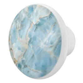 Pomo De Cerámica Piedra preciosa estética lujosa azul claro moderna