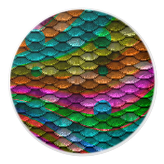 Pomo De Cerámica Piel de sirena arcoiris (Anverso)