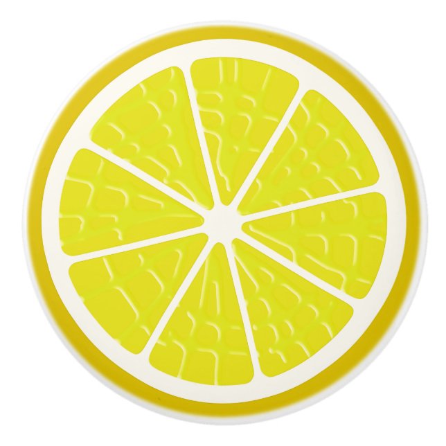 Pomo De Cerámica Pieza de fruta estilizada con limón (Anverso)