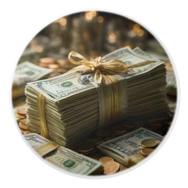 Pomo De Cerámica Pilas de dinero (Anverso)