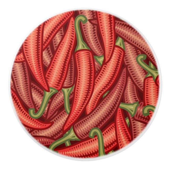 Pomo De Cerámica Pimientos de chile (Anverso)