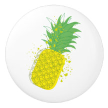 Piña Moderna Arte Gráfico Amarillo Verde Soleado