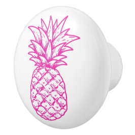 Pomo De Cerámica Piña tropical rosa precoz personalizada