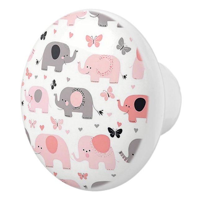 Pomo De Cerámica Pink Elephant Village Ceramic Door Knob (Derecha)