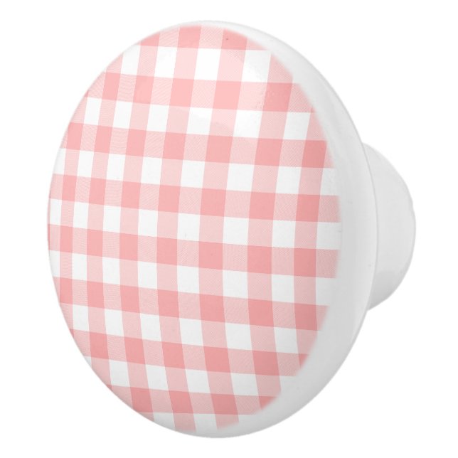 Pomo De Cerámica Pink Gingham (Derecha)