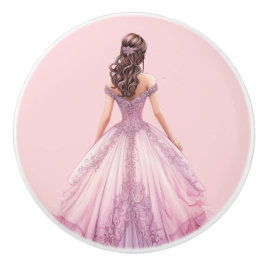 Pomo De Cerámica Pink Princess Girl's Girly Ceramic Knob