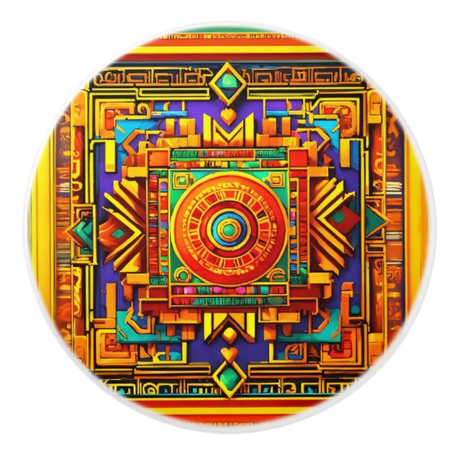 Pomo de cerámica pintado a mano - Extracción de ga (Anverso)