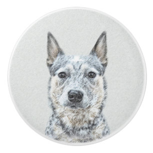 Pomo De Cerámica Pintura australiana de perro de ganado bovino - Ar