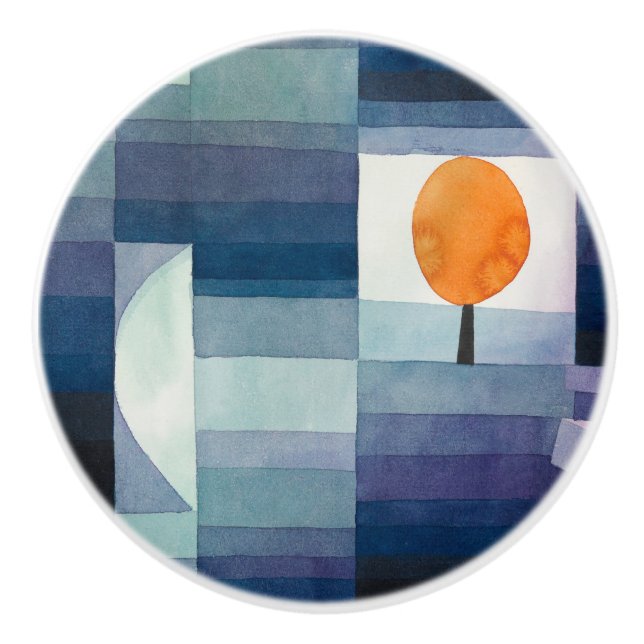 Pomo De Cerámica Pintura azul del árbol abstracto de Paul Klee (Anverso)