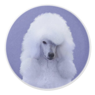 Pomo De Cerámica Pintura blanca de canapé estándar - Arte de perro 