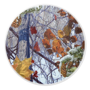 Pomo De Cerámica Pintura de camuflaje en invierno