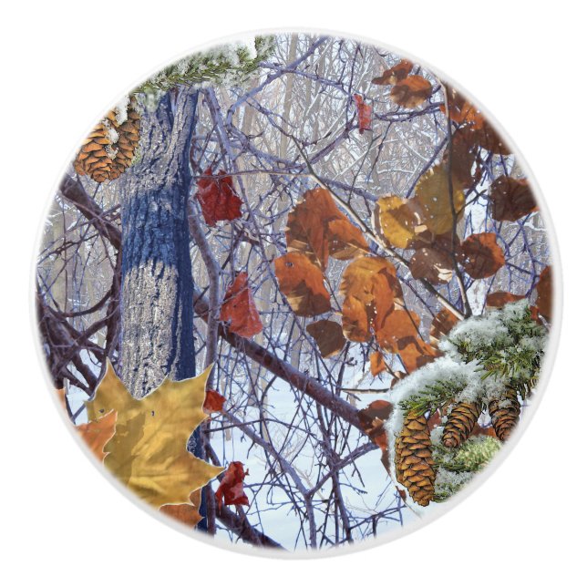 Pomo De Cerámica Pintura de camuflaje en invierno (Anverso)