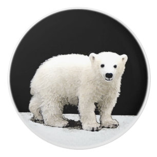 Pomo De Cerámica Pintura de Cubo de Oso Polar - Arte de Vida Silves