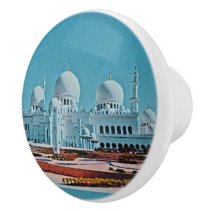 Pomo De Cerámica Pintura de la Mezquita Abu Dhabi