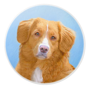 Pomo De Cerámica Pintura de perro de la recuperación del pato de Nu