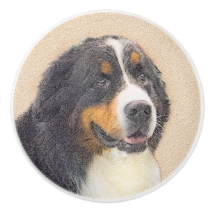 Pomo De Cerámica Pintura de perro de montaña de Bernese - Arte de p