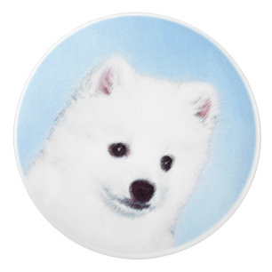 Pomo De Cerámica Pintura de perro esquimal estadounidense - Arte de