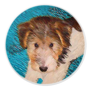 Pomo De Cerámica Pintura de pipa de Fox Terrier - Arte Perro Origin