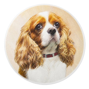 Pomo De Cerámica Pintura original de Cavalier King Charles Spaniel
