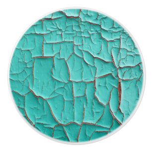 Pomo De Cerámica Pintura rústica de descascarillado verde azulado d