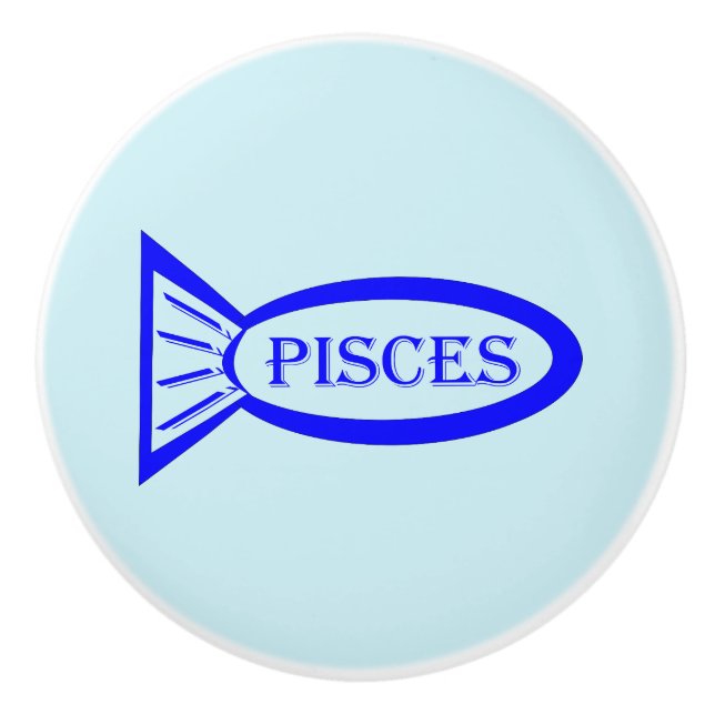 Pomo De Cerámica Pisces Star Sign Fish Ceramic Knob (Anverso)