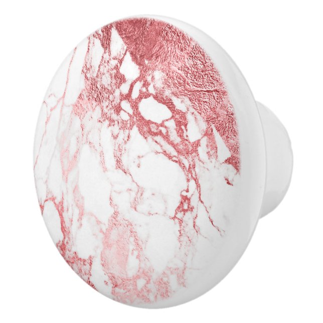 POMO DE CERÁMICA PIXDEZINES MÁRMOL BLANCO + FALSO ORO ROSA (Derecha)