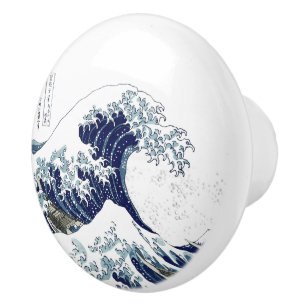 Pomo De Cerámica PixDezines Vintage, Gran Ola, Hokusai 葛飾北斎の神奈川沖浪
