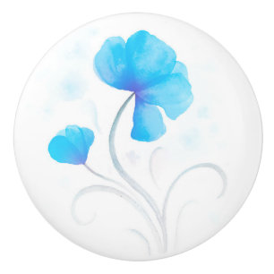 Pomo De Cerámica Pizarra azul azul gris de color de agua