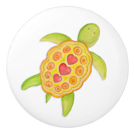 Pomo De Cerámica Pizarra de arte de la acuarela de la tortuga