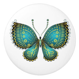 Pomo De Cerámica Pizarra de cerámica de mariposa