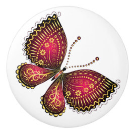 Pomo De Cerámica Pizarra de cerámica de mariposa