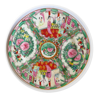 Pomo De Cerámica Placa rosa china Mille famille