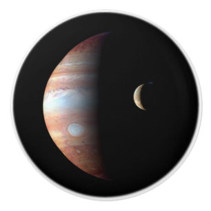 Pomo De Cerámica Planeta gigante del gas Júpiter y luna galileña Io