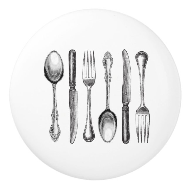 Pomo De Cerámica plata vintage moderna (Anverso)